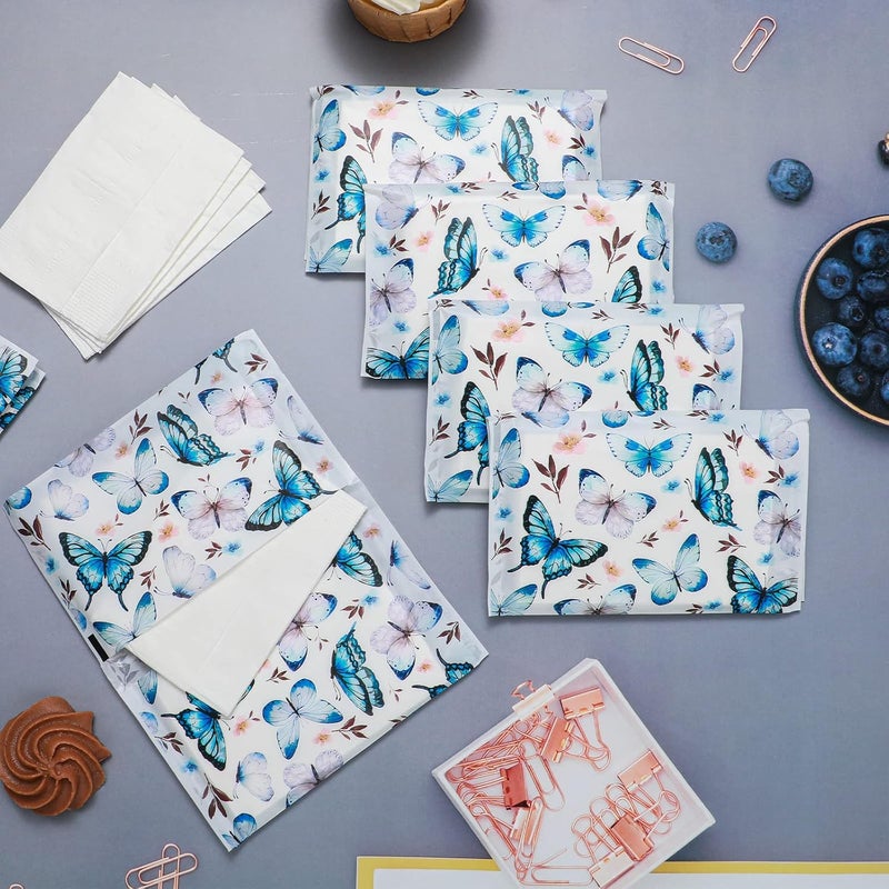 Geyee 50 Packs Tissue Travel Size Facial Paper Napkins Travel Packs Disposable Pocket Tissues for Wedding Guest Traveling School Purse Home Supplies, 500 Sheets 3 Ply(Vintage Butterfly) - Image 4